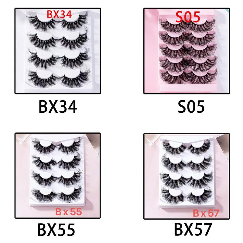 Wispy False Eyelashes (5 Pairs), Volume Thick Lashes Extension Fluffy Long Lasting Wispy Natural False Eyelashes for Women for Stage Cosplay Party Makeup