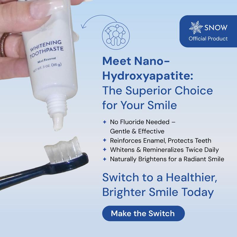 SNOW Holiday Bundle | LED Toothbrush + Hydroxyapatite Toothpaste | Dentist-Designed, Enamel-Safe, Antibacterial Mint | Non-GMO & Rechargeable