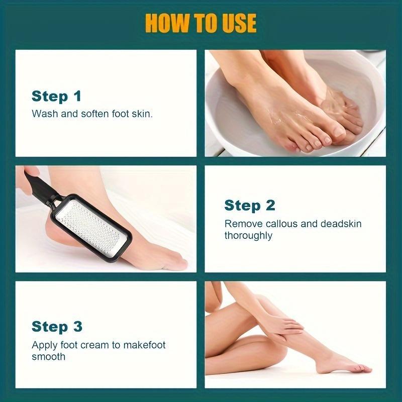 Stainless Steel Foot File, 2 Counts Professional Foot Care Pedicure Tool, Foot Dead Skin Remover, Pedicure Tool for Wet and Dry Feet