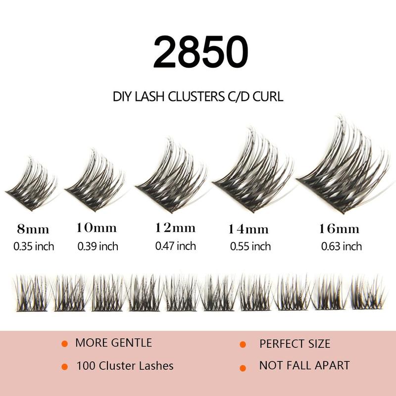 Christmas Mixed Individual Fake Lashes Clusters, 1 Set Individual DIY Eyelash Extensions Kit, Eye Makeup Products, DIY Wispy Synthetic Eye Lashes with C D Curl Type, Makeup Products, Christmas Gift