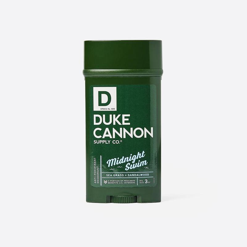 Duke Cannon Supply Co. Anti-Perspirant Deodorant for Men 3 oz. Midnight Swim - Unique Masculine Scent, Odor Control & Soothe Skin