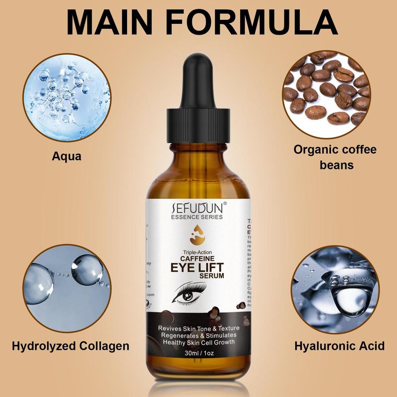 Caffeine Eye Lift Serum, Moisturizing Eye Serum, Hydrating Eye Care Product for Women, Reduces The Look Of Dark Circles, Eye Bags and Firming Eye Care Product