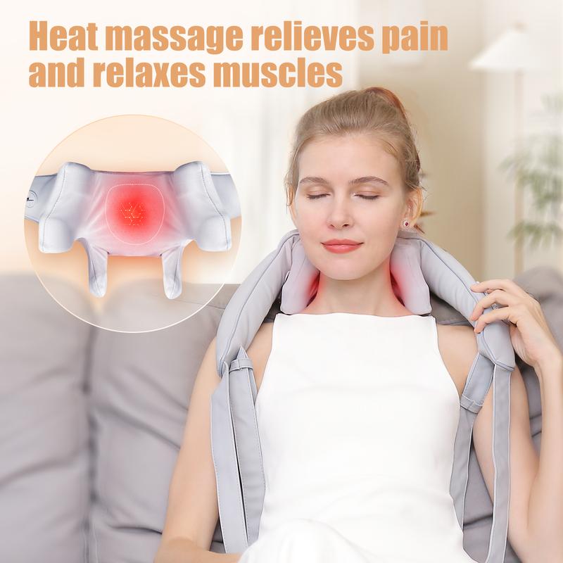 neck and shoulder massage shawl massagers with Heat - Deep Tissue 6D Kneading Pillow, Foot, Legs,Body - Relieve Muscle Pain Mothers day gift