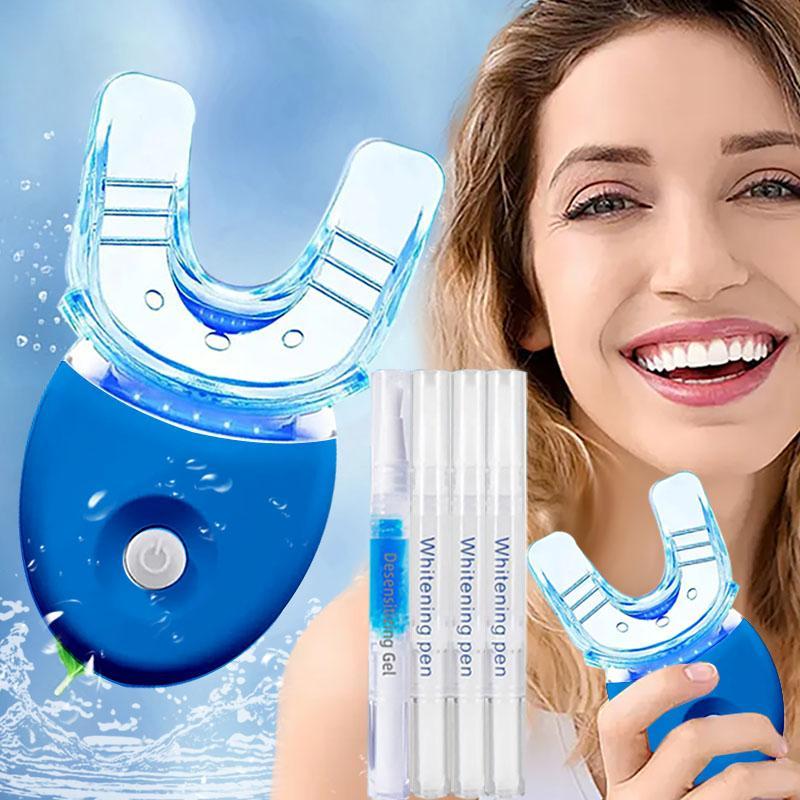 Wireless Rechargeable Teeth Whitening Kit, 1 Set Portable Teeth Whitening Kit, Including 4 Teeth Gel Pens, for Daily Use, Easy To Carry & Use, Summer Gift Glitter Toothpaste