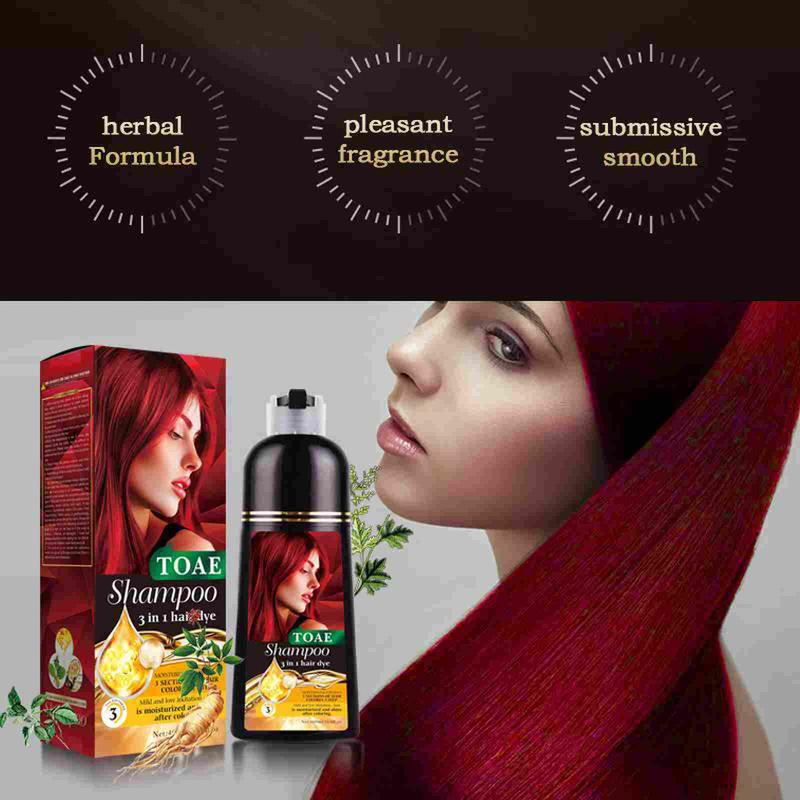  Hair dye Shampoo for Gray Hair 400ML Instant Hair Dye Shampoo for Men & Women-3 in 1 Color Shampoo for Dark Hair-Colors in Minutes-Long Lasting-Safe & Easy to Use Haircare Oil