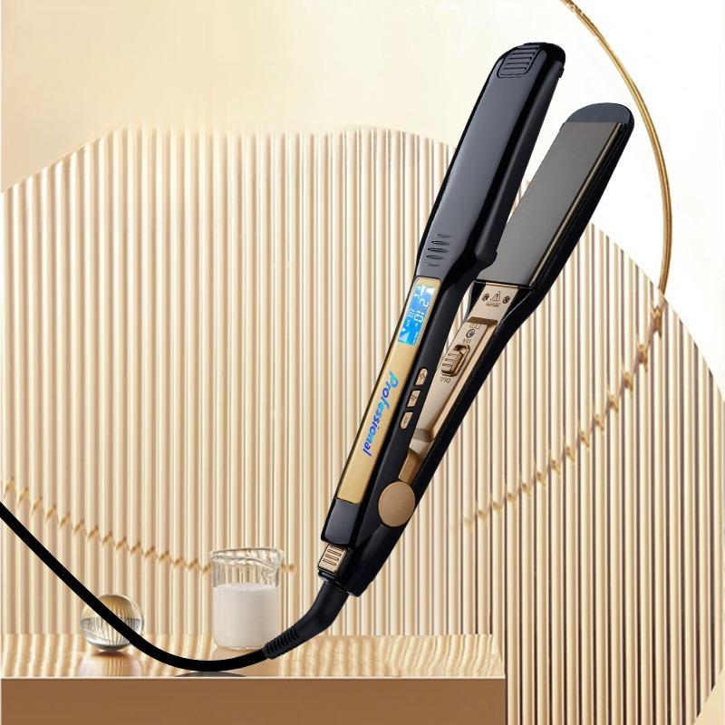 Professional Hair Straightening Flat Iron, Adjustable Temperature Dual Voltage Instant Heat Up Straightener, Hair Straightening Tool for Home & Salon Use