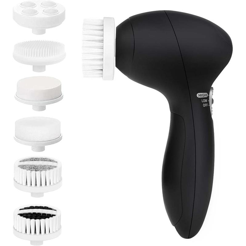 Facial Cleansing Brush Face Scrubber: Electric Face Spin Cleanser Brushes with 6 Brush Heads Deep Cleansing, Gentle Exfoliating, Removing Blackhead, Massaging