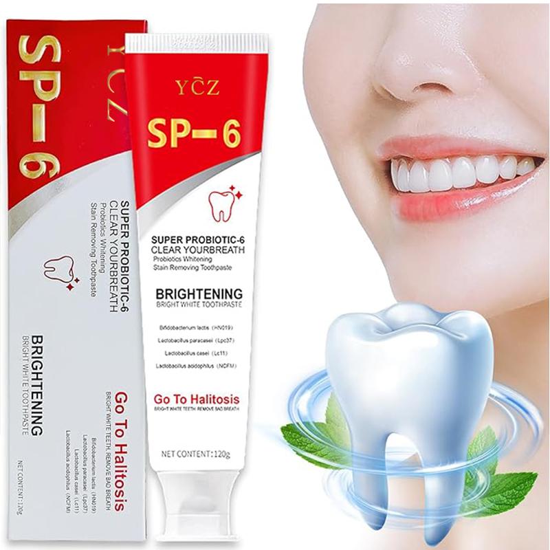 (3 Counts for Only 14.58$) Sp-6 Probiotics Whitening Toothpaste, Brightening Fresh Breath, Stain Removing Healthy Teeth & Gums, Tartar, Teeth