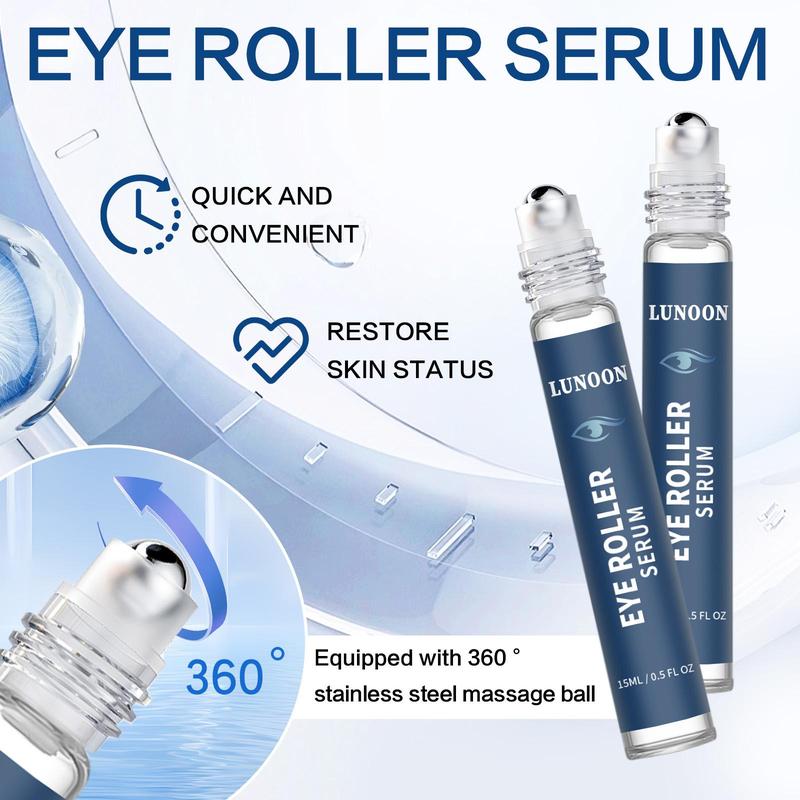 Caffeine Roll-on Eye Serum, 2 Counts Moisturizing Eye Serum Roller for Reduces The Look Of Dark Circles, Eye Care Product for Women & Men