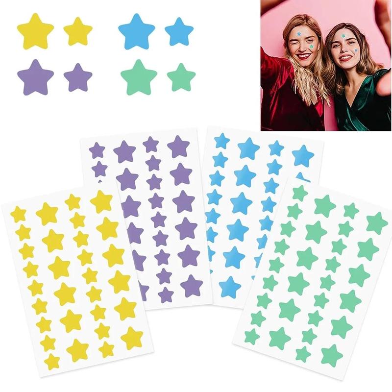 Cute Star Pattern Acne Patch, 12pcs Invisible Face Spot Pimple Patch, Beauty Skin Care Tool for Women & Men, Summer Essentials