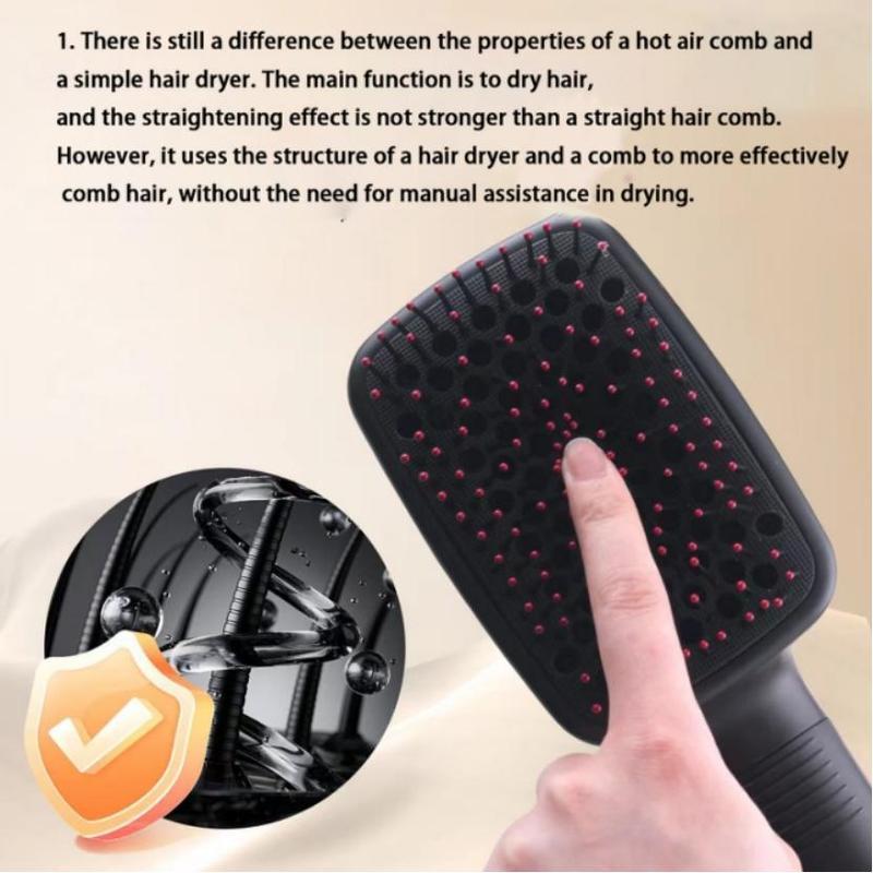 2 in 1 Hot Air Brush, 1 Box Negative Ion Hair Dryer Brush, Hair Styling Tool for Straightening & Curling, Hairdressing Tool for Women & Girls