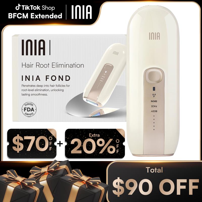 [Christmas Gift Exclusive] INIA FOND IPL At-Home Laser Hair Removal Device, Hair Root Elimination, 16.5J Energy, Custom Modes, Unlimited Flashes, FDA Cleared, 2-Year Warranty, for Women and Men, Perfect Gift Season Pick, Winter Gift