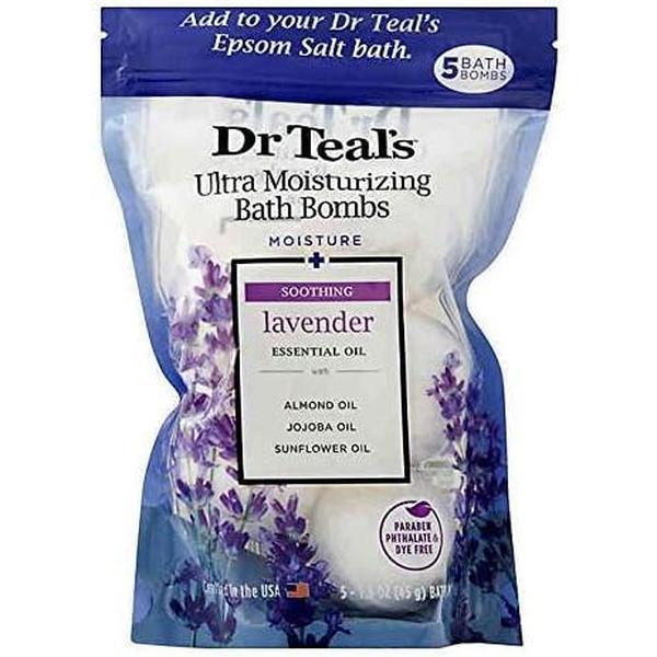 5-Count Ultra Moisturizing Bath Bombs in Lavender with Essential Oils, Repair Damaged Skin