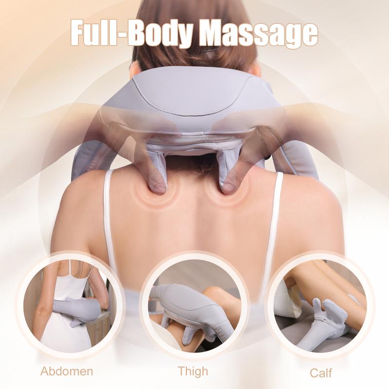 neck and shoulder massage shawl massagers with Heat - Deep Tissue 6D Kneading Pillow, Foot, Legs,Body - Relieve Muscle Pain Mothers day gift