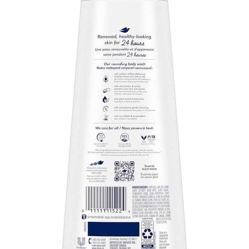 Dove Body Wash Deep Moisture 4 Count For Dry Skin Moisturizing Skin Cleanser with 24hr Renewing MicroMoisture Nourishes Body Care Soap Moisturizer Gentle Hydrating Skin Care