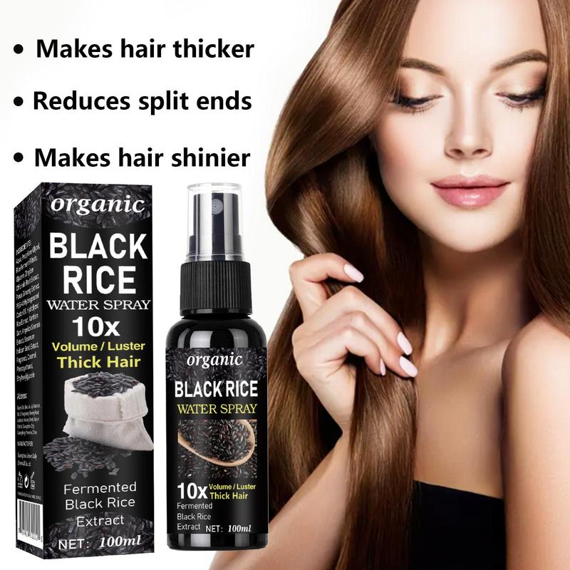 Summer Organic Black Rice Water Spray, Hair Care Product Helps Improve Hair Quality, Black Rice Extract Hair Spray, Hair Treatment Oil for Women & Men