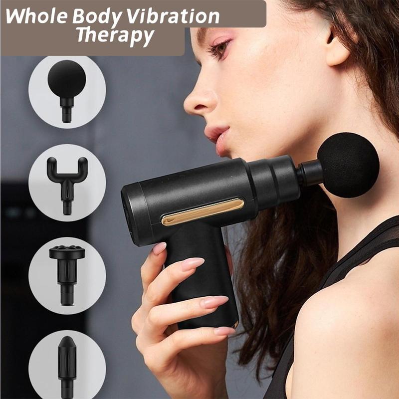 Electric Massager with 4 Specialized Massage Heads, 1 Box Multifunctional Electric Massager, Professional Massage Device for Home & Travel, Massage Gunner