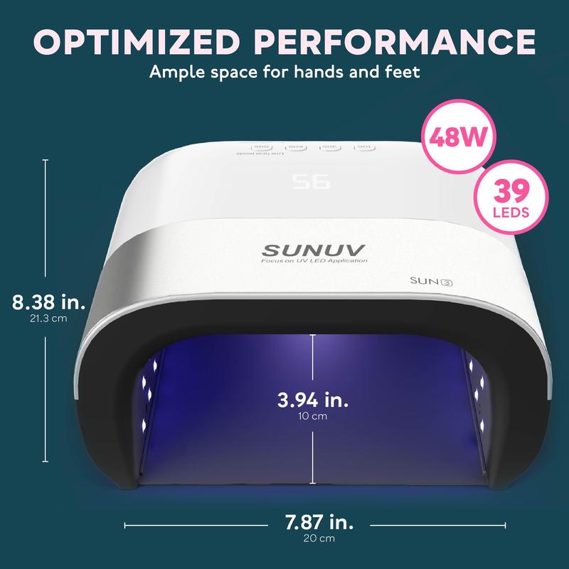 SUNUV SUN3 Gel Nail Lamp - UV LED 48W for Manicure