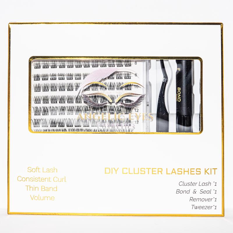 Natural DIY Cluster Lash Kit for Eyelash Extensions - Eyelashes Makeup Faux