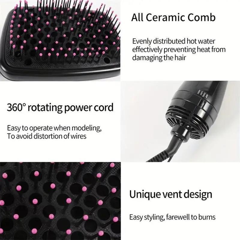 2 in 1 Hot Air Brush, 1 Box Negative Ion Hair Dryer Brush, Hair Styling Tool for Straightening & Curling, Hairdressing Tool for Women & Girls