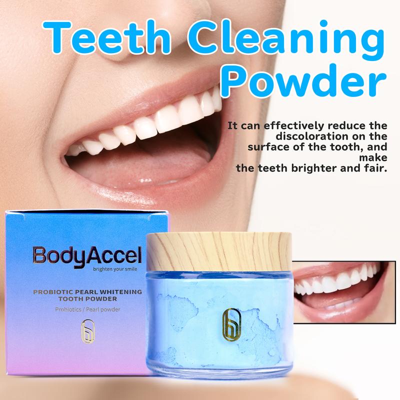 BodyAccel Natural Pearl Probiotic Whitening Tooth Powder Oral Whitening