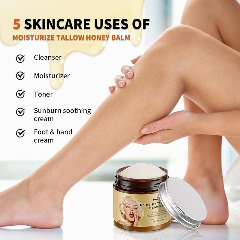 Moisturizing Tallow Honey Skin Care Cream, 2 Counts Nourishing Body Moisturizer for Soothing Skin, Body Care Product for Women & Girls