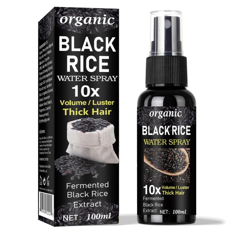 Summer Organic Black Rice Water Spray, Hair Care Product Helps Improve Hair Quality, Black Rice Extract Hair Spray, Hair Treatment Oil for Women & Men