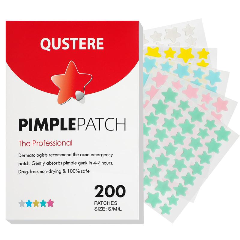 QUSTERE Pimple Patches for Face Hydrocolloid Acne Patches  Versitile Cute Star Zit Covers  Spot Stickers Mild and non-irritating Patches 5 Color 3 Sizes (10mm, 12mm & 14mm) |200 400 pcs Skincare  Skin Repair Salicylic Tea Tree