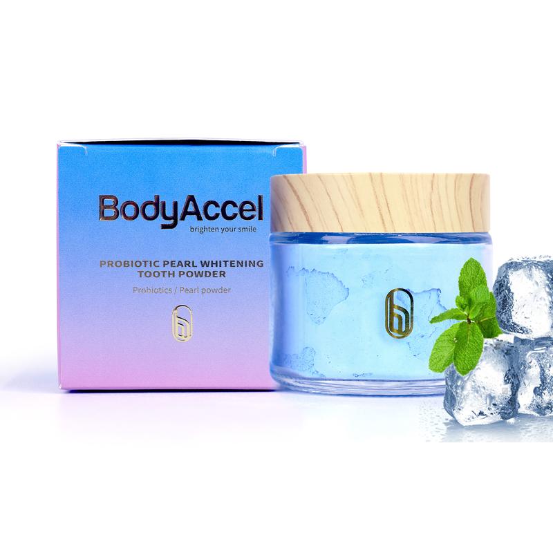 BodyAccel Natural Pearl Probiotic Whitening Tooth Powder Oral Whitening