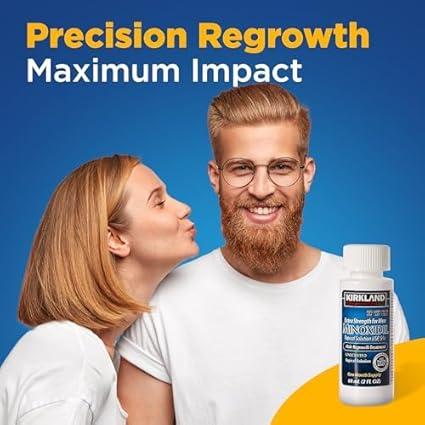 Kirkland Minoxidil 5% Extra Strength Hair Regrowth Supply (1,2,3, 6 Months) for Men - Daily Hair Care Comfort Pack, hair loss