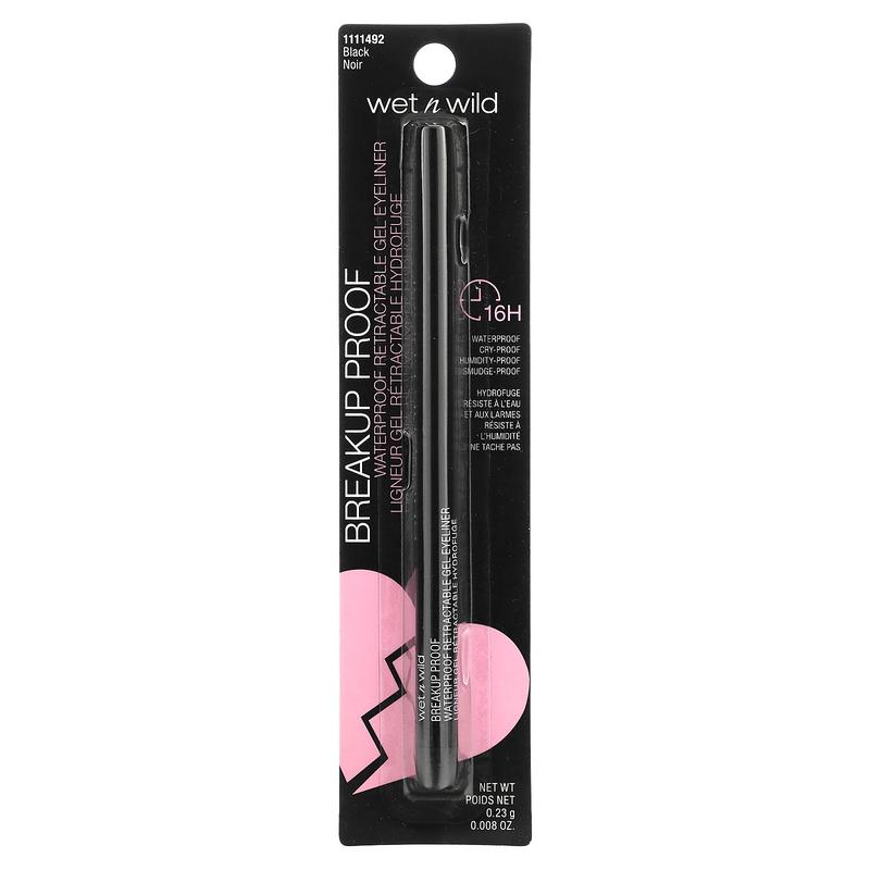 wet n wild Breakup Proof, Waterproof Retractable Gel Eyeliner, 1111492 Black, 0.008 oz (0.23 g)