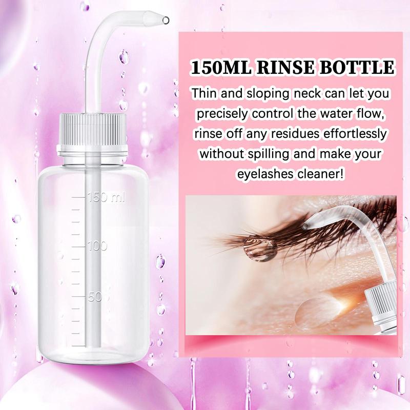 Eyelash Shampoo & Sprayer & Eyelash Brush & Cleaning Brush & Eye Stickers, 1 Set Eyelash Cleaning Tool, Eye Makeup Remover for Salon & Home Use