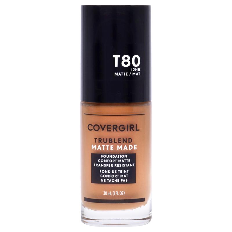 TruBlend Matte Made Liquid Foundation - T80 Toasted Caramel by CoverGirl for Women - 1 oz Foundation