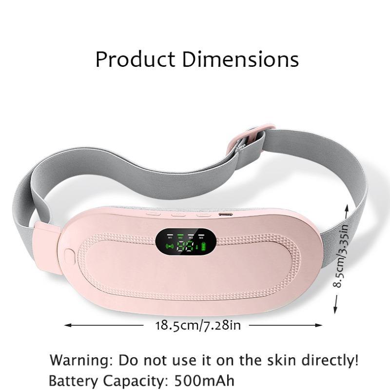 Hot Compress Vibration Belly Massager, Portable Uterus Warmer Belt with 4 Speeds Adjustment, Smart Heating Waist Belt for Women