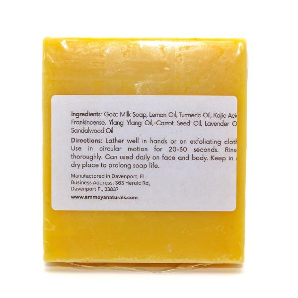 Ammoya Naturals Lemon, Turmeric and Kojic Soap, Body Care Body Wash Cleansing