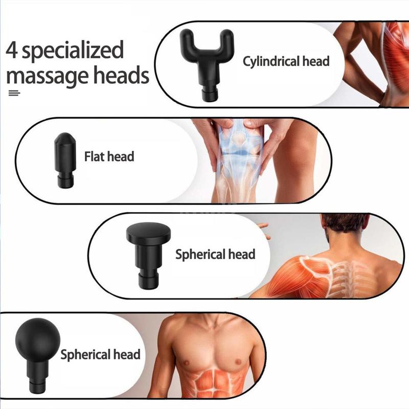 Electric Massager with 4 Specialized Massage Heads, 1 Box Multifunctional Electric Massager, Professional Massage Device for Home & Travel, Massage Gunner