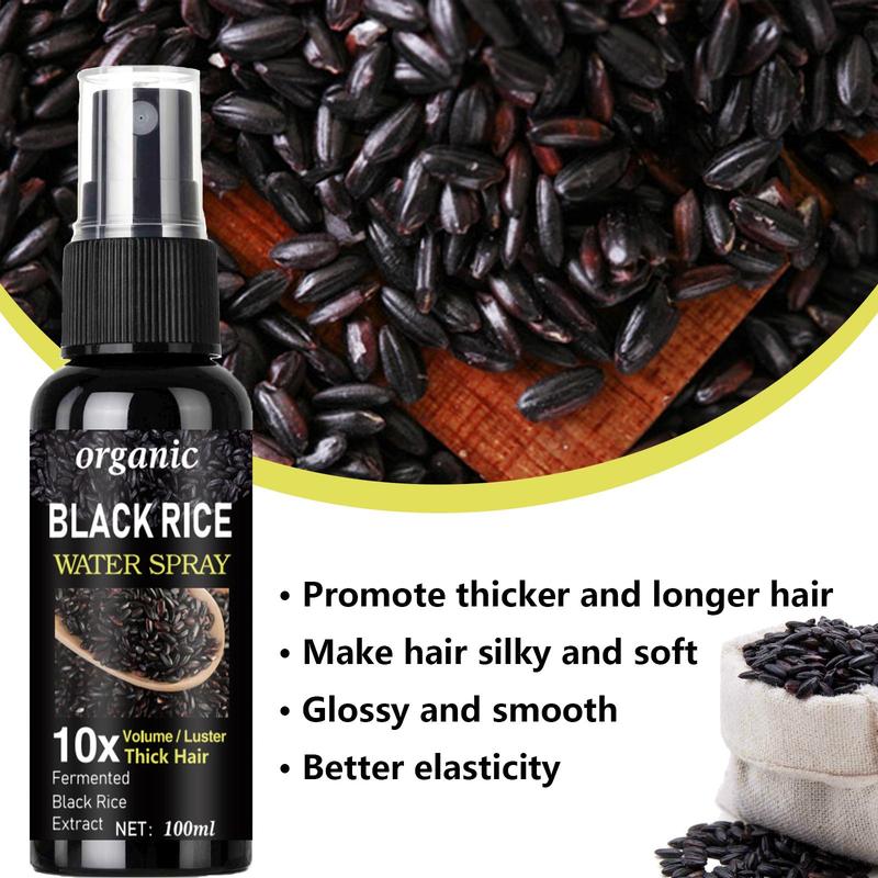 Summer Organic Black Rice Water Spray, Hair Care Product Helps Improve Hair Quality, Black Rice Extract Hair Spray, Hair Treatment Oil for Women & Men