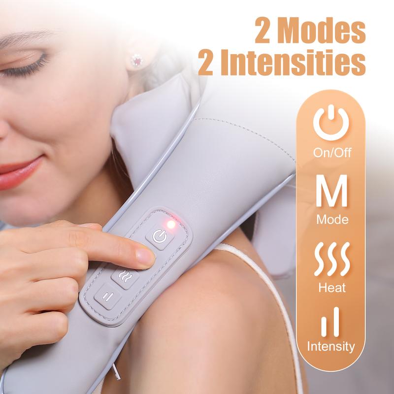 neck and shoulder massage shawl massagers with Heat - Deep Tissue 6D Kneading Pillow, Foot, Legs,Body - Relieve Muscle Pain Mothers day gift