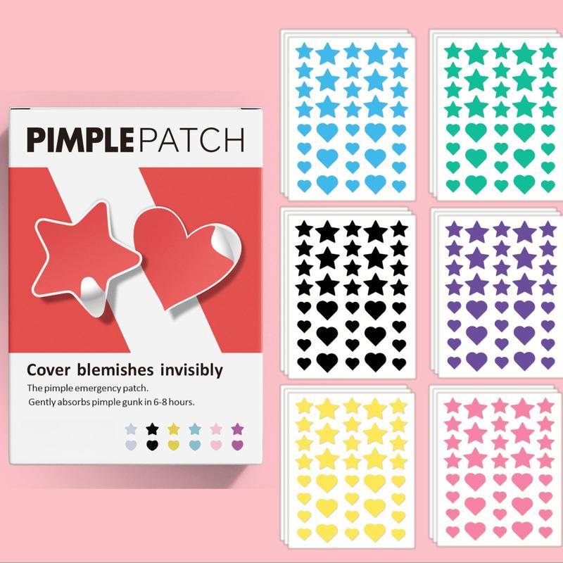 Hydrocolloid Acne Patch, 432pcs box Mixed Color Heart & Star Shaped Acne Cover Patch, Acne Care Patches, Skin Care Products for Women & Men