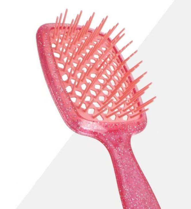 Detangling Hair Brush, For Pain-Free Brushing on All Wet or Dry Hair Types, Durable Anti-Static Bristles, Lightweight Handle, Vented Hair Brush,Scalp Massage Comb,Curly Hair,Hair Brush Haircare，Heatless Elastic Smooth Hairbrush  (Pink)