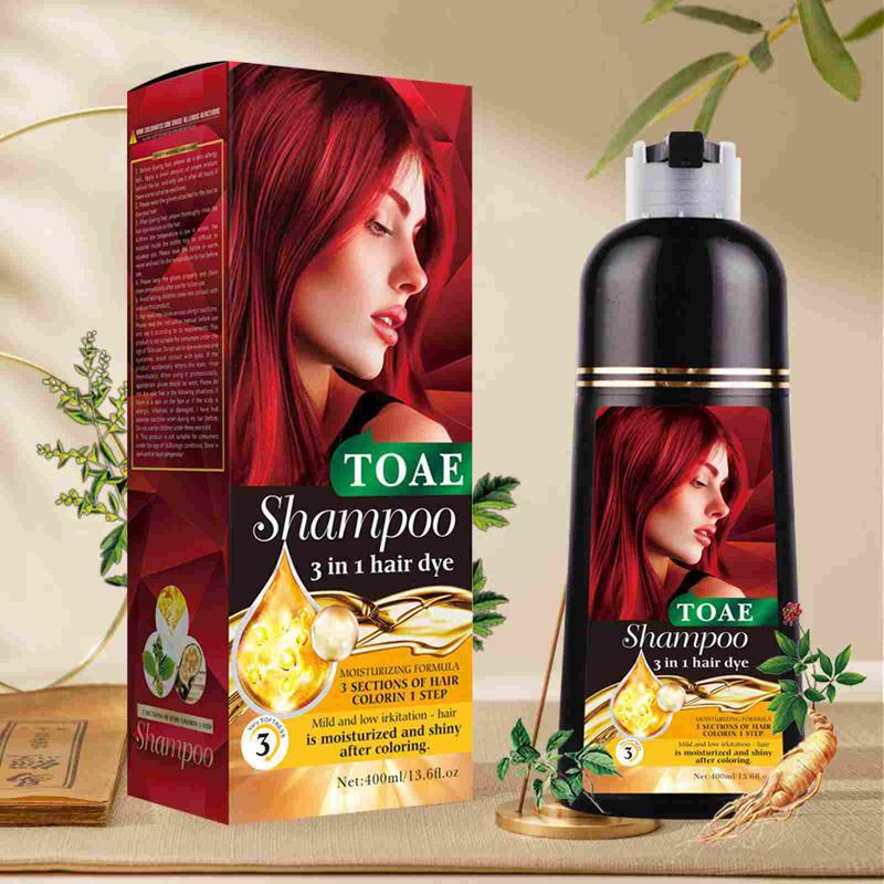  Hair dye Shampoo for Gray Hair 400ML Instant Hair Dye Shampoo for Men & Women-3 in 1 Color Shampoo for Dark Hair-Colors in Minutes-Long Lasting-Safe & Easy to Use Haircare Oil