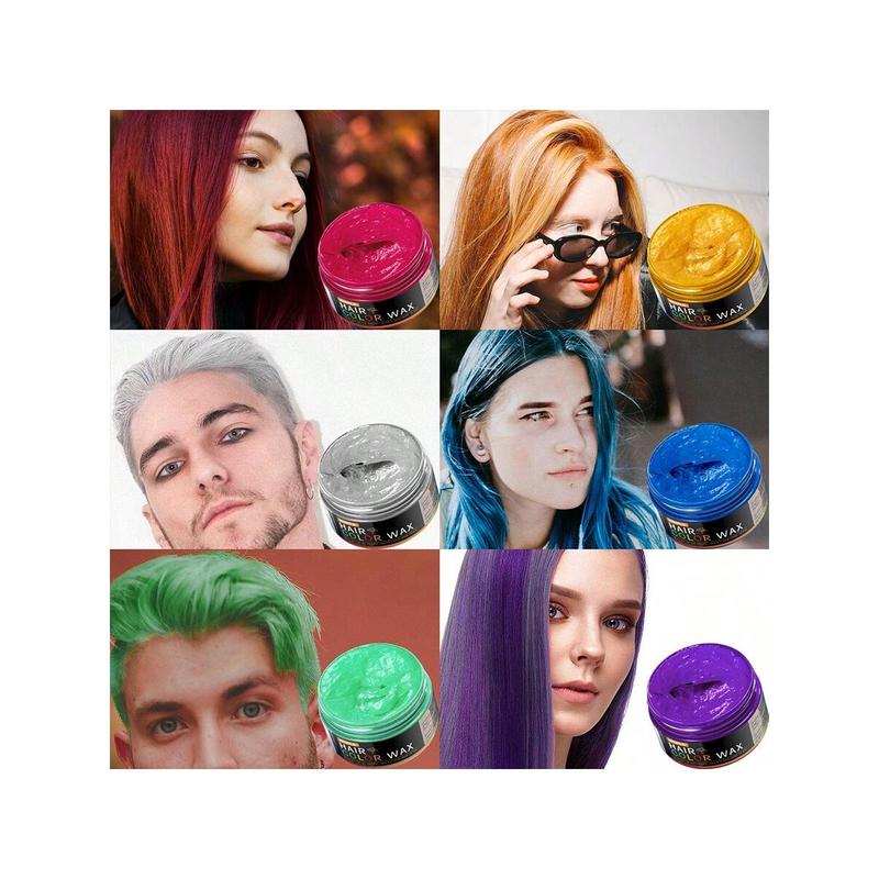 Temporary Hair Color Wax Long Lasting DIY Hair Color Cream  Easy To Wash Hair Dye Mud Safe For Skin And Hair Beard Colorant Styling Pomade For Daily Party Cosplay Men Women (Blue)