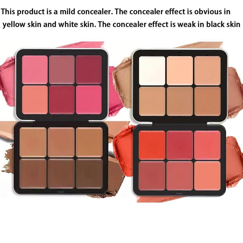 6 Color Cosmetic Concealer & 6 Color Blush Palette, Long Lasting Makeup Palette, Tinted Facial Contouring Makeup Products, Summer Gift, Girly Room Accessories Makeup, Christmas Gift