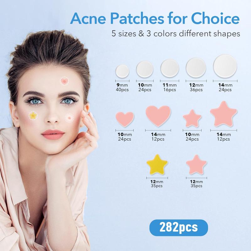 QUSTERE Pimple Patches for Face Hydrocolloid Acne Patches  Versitile Cute Star Zit Covers  Spot Stickers Mild and non-irritating Patches 5 Color 3 Sizes (10mm, 12mm & 14mm) |200 400 pcs Skincare  Skin Repair Salicylic Tea Tree