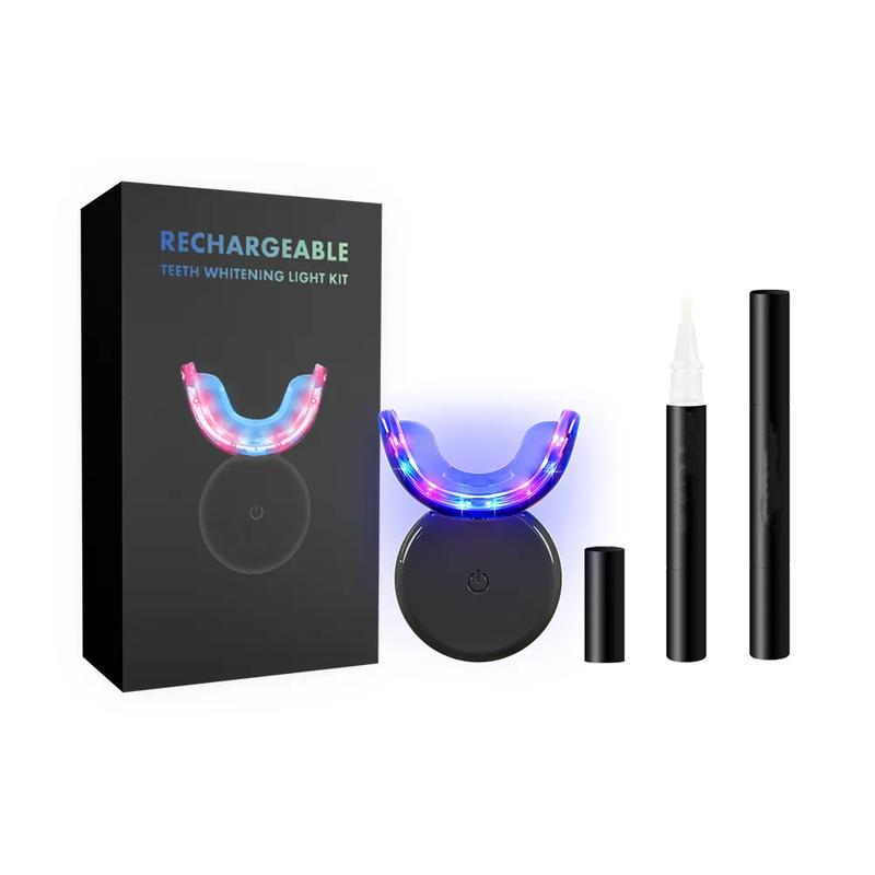 Oral Teeth Whitening Kit with LED Light and Carbamide Peroxide Gel - Enamel Safe and Gentle for Sensitive Teeth - Travel-Friendly - Easy to Use