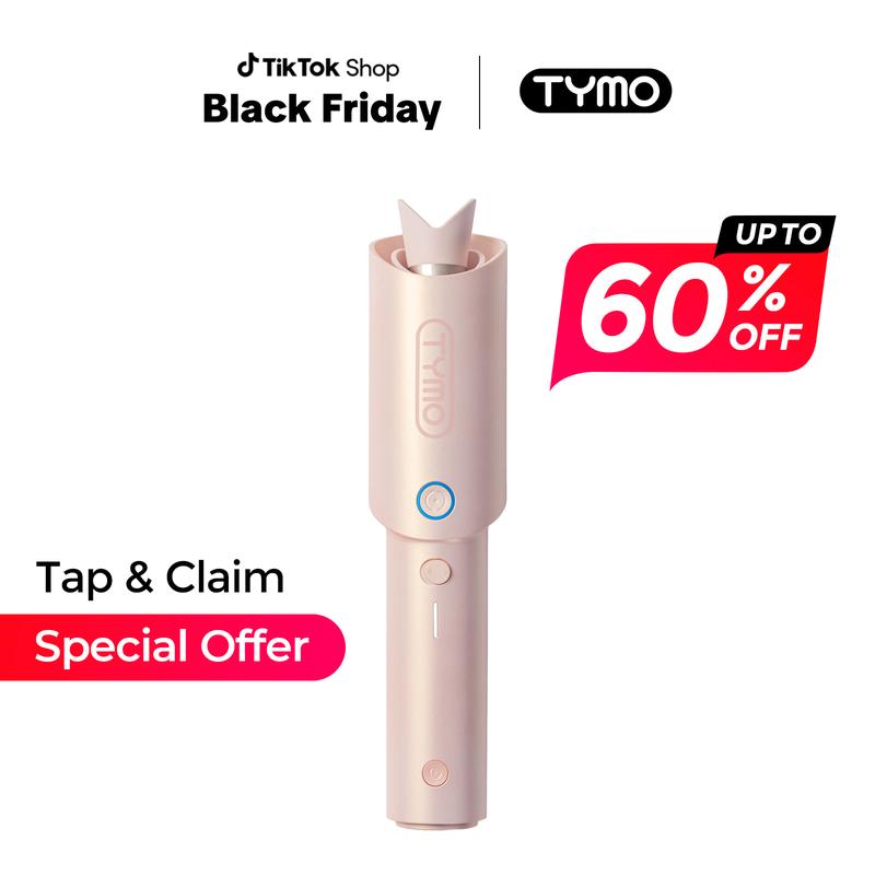 TYMO CURLGO - Cordless Automatic Curling Iron Negative Ionic with Comfort Handles comfortable handle