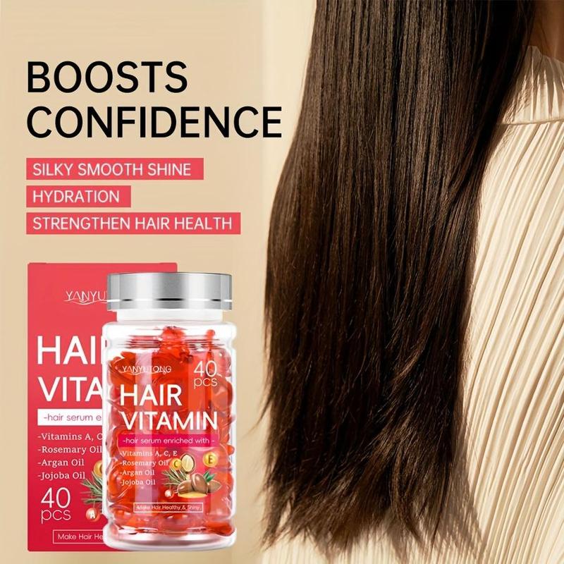 Hair Vitamin Capsule, 1 Box Hair Vitamin Oil Capsule with Rosemary Oil, Moisturizing Smoothing Hair Care Vitamin Capsule, Hair Care Product for Women & Men