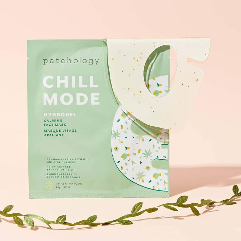 Patchology Chill Mode Calming Hydrogel 3 Face Masks – Nourish & Restore with Cannabis Seed Oil, Rhodiola, Reishi & Snow Mushroom, Soothing Skincare