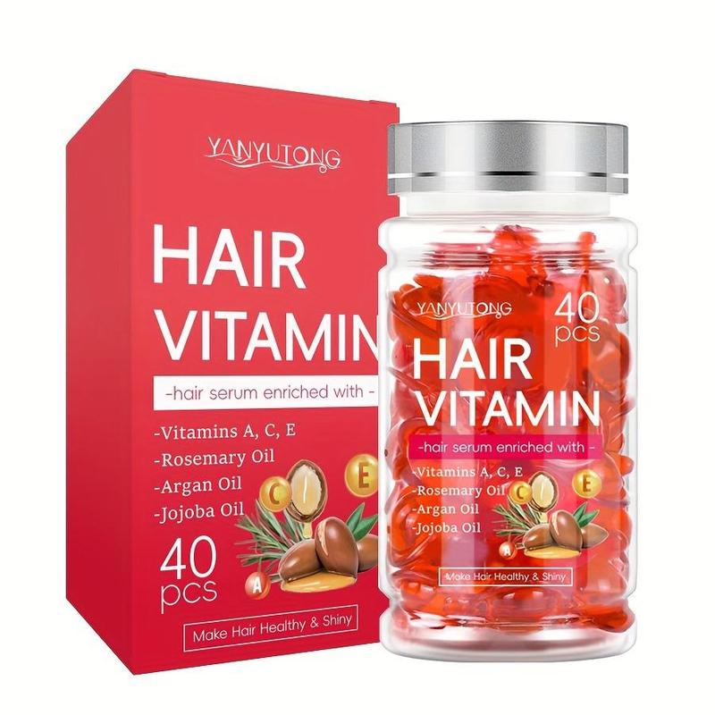 Hair Vitamin Capsule, 1 Box Hair Vitamin Oil Capsule with Rosemary Oil, Moisturizing Smoothing Hair Care Vitamin Capsule, Hair Care Product for Women & Men