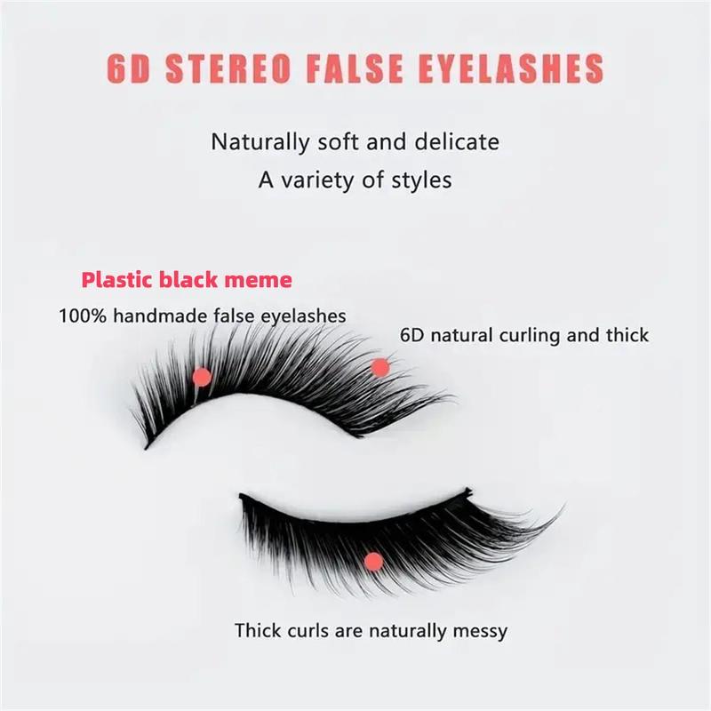 False Eyelashes, 5 Pairs Natural Look Lashes Winged False Eyelashes, Slender Fluffy Lashes, Faux Cat Eye Fox Fairy Eye Lashes (self Provided Adhesive), Eyelash Extensions Kit, Christmas, Christmas Gift